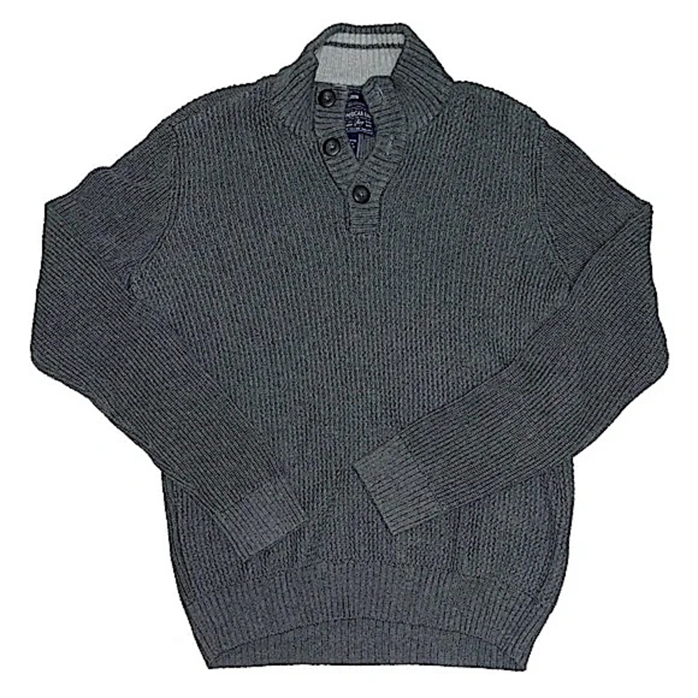 American Rag Grey Ribbed Knit Sweater